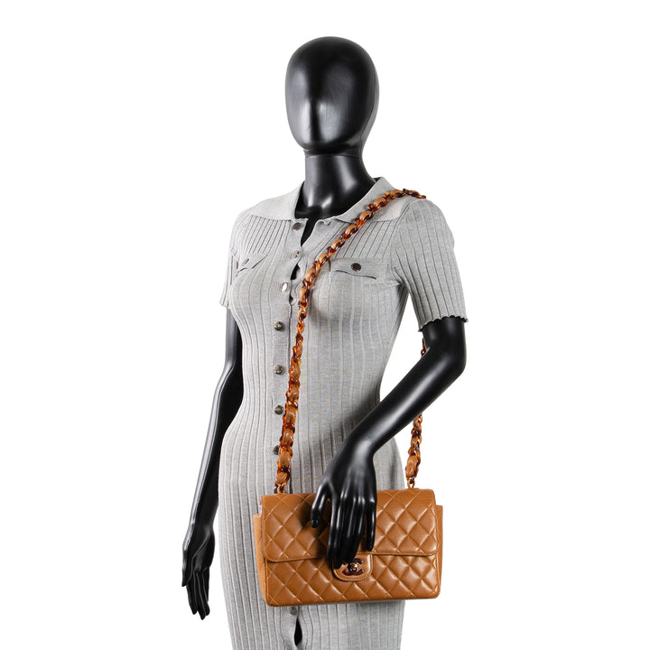 CHANEL Vintage Tortoise Shell Chain Flap