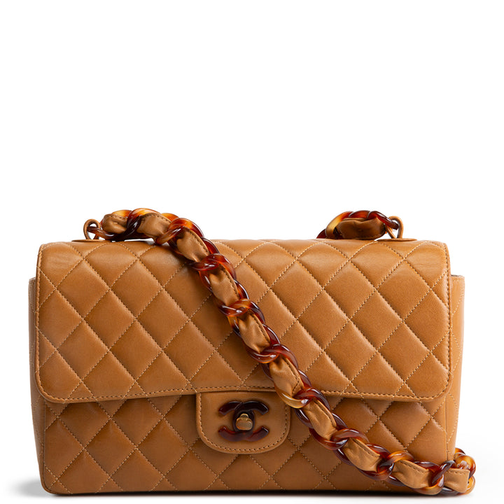 CHANEL Vintage Tortoise Shell Chain Flap
