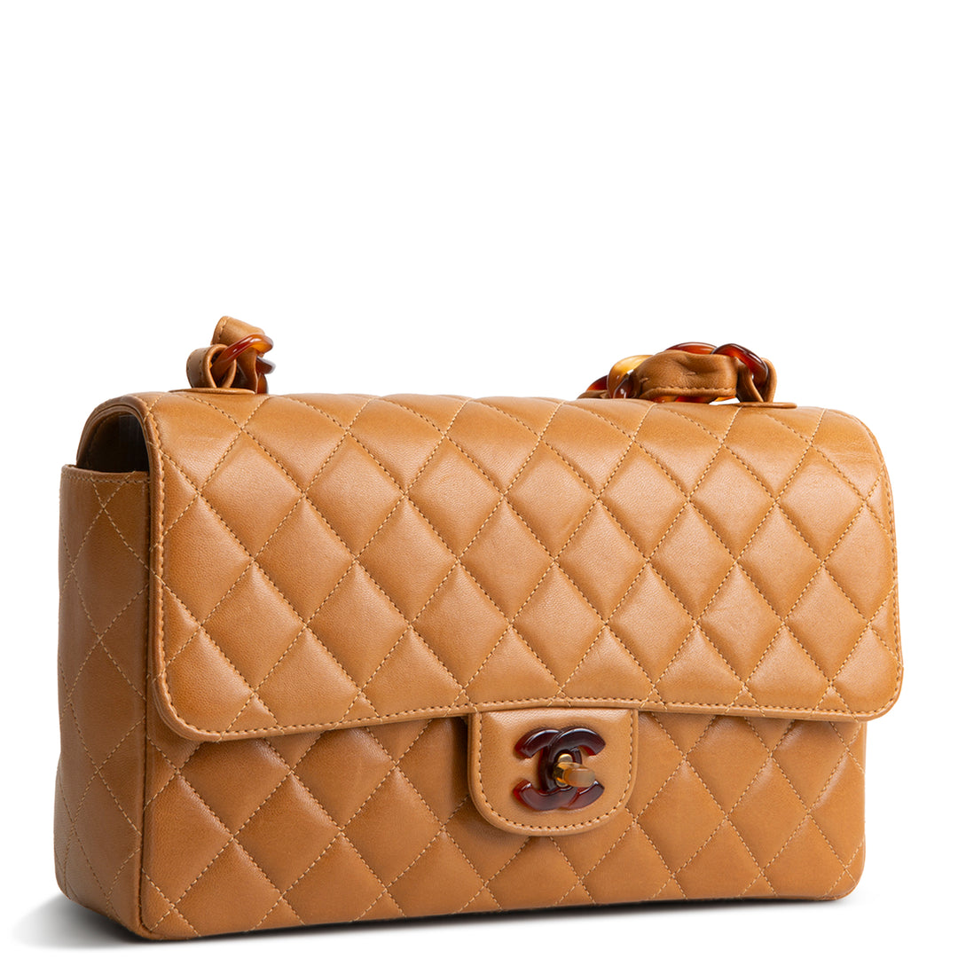 CHANEL Vintage Tortoise Shell Chain Flap