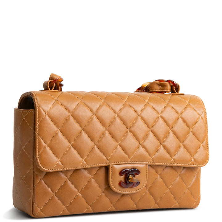 CHANEL Vintage Tortoise Shell Chain Flap