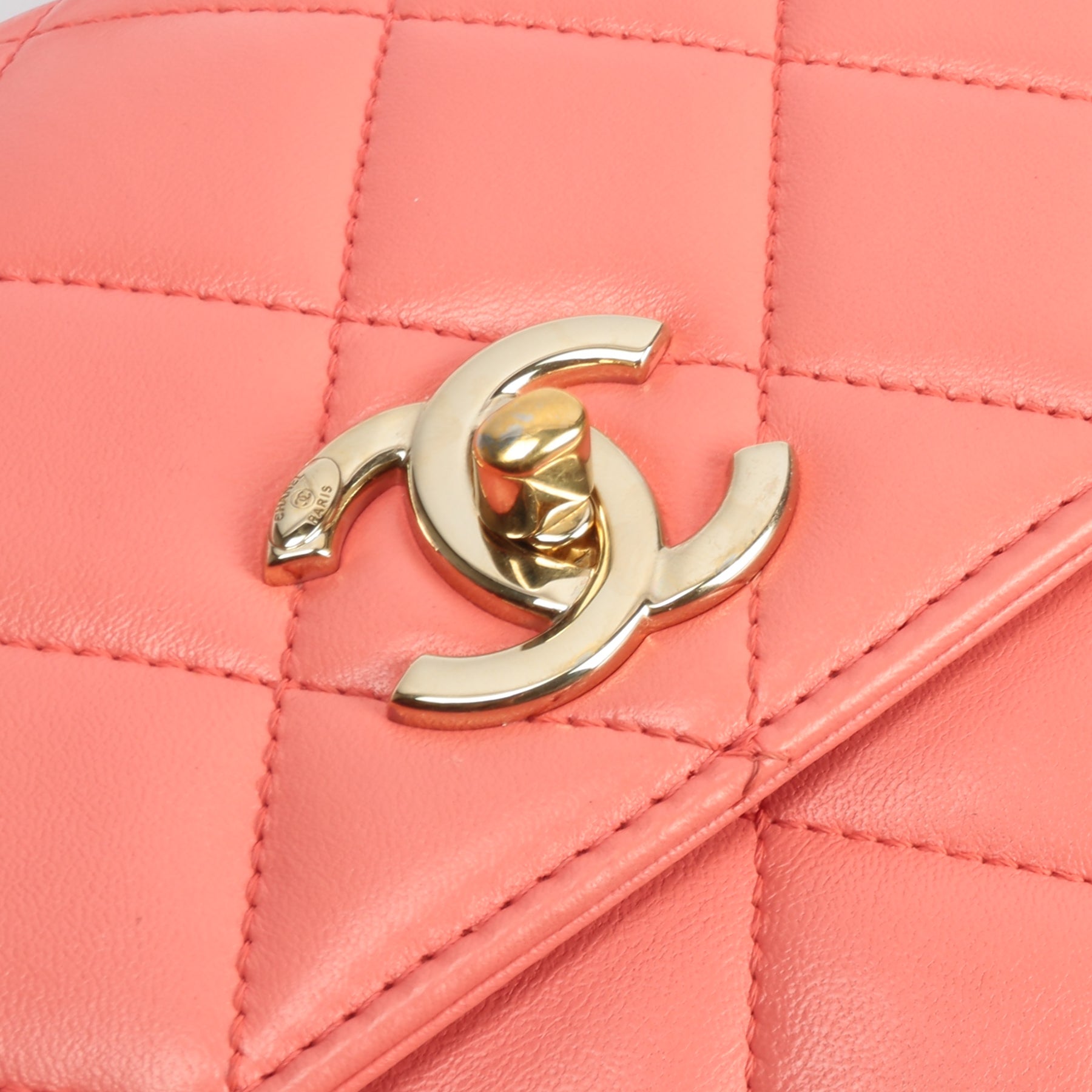 Chanel 2017 17P Trendy CC Small Top Handle Bag Coral Pink A92236