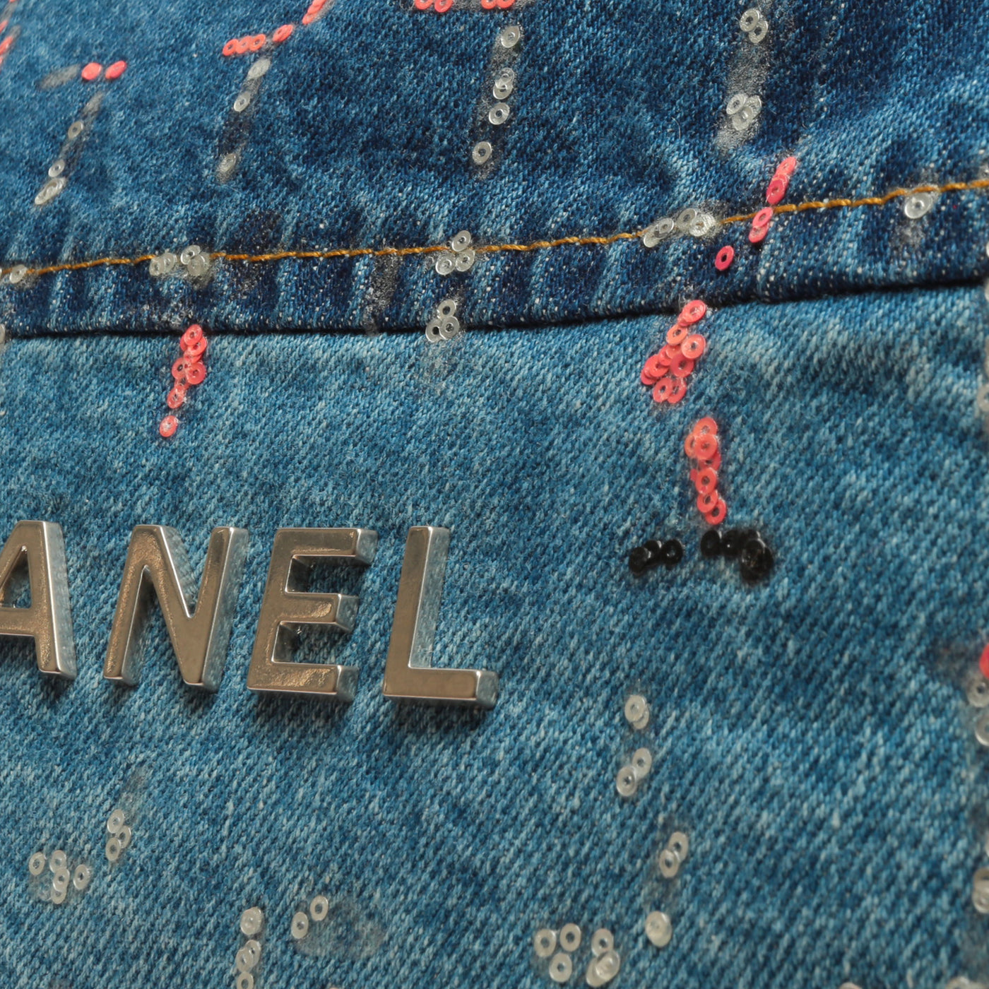 CHANEL Denim Sequin Chanel 22 Blue 1302393