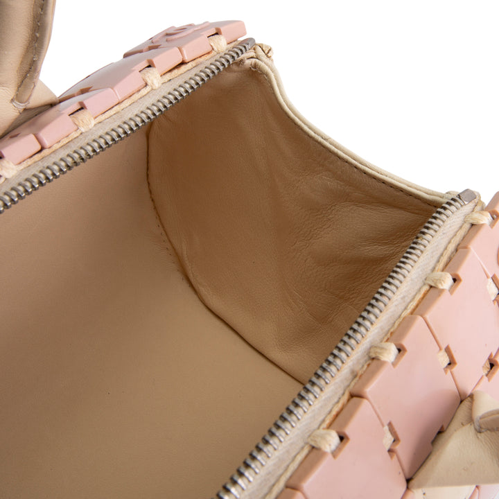 CHANEL Vintage Lucite Resin Tile Bowler Bag - Pink