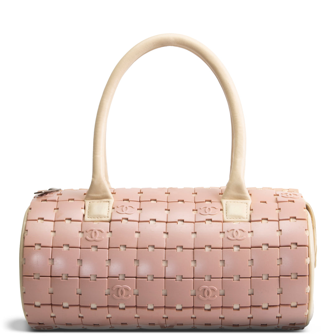 CHANEL Vintage Lucite Resin Tile Bowler Bag - Pink