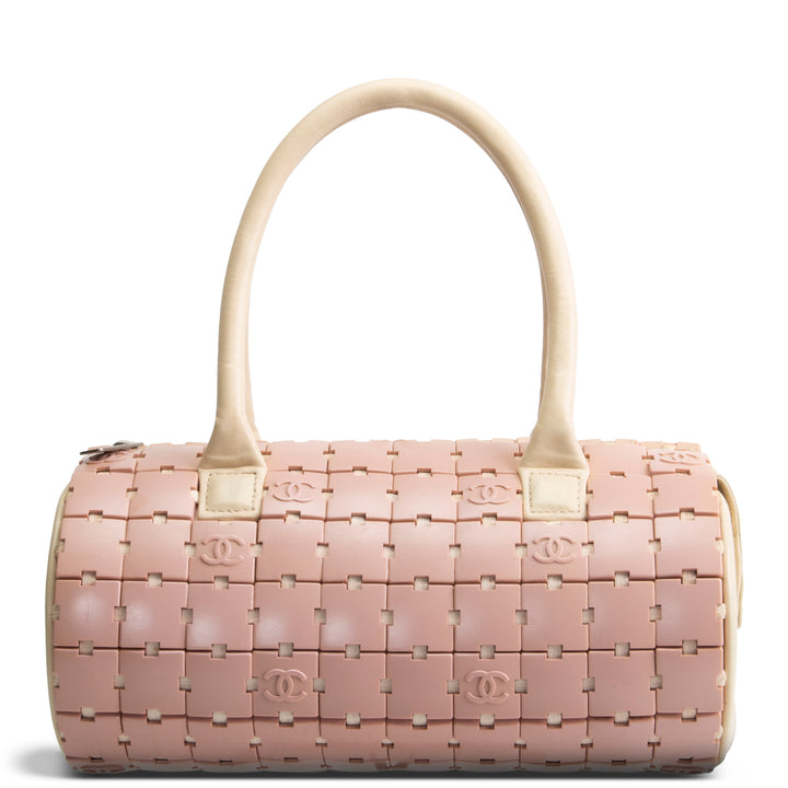 CHANEL Vintage Lucite Resin Tile Bowler Bag - Pink