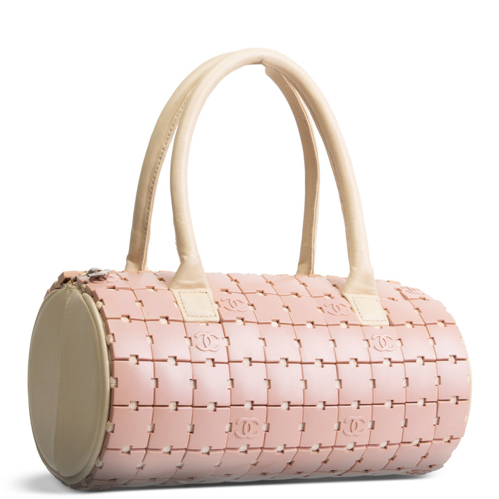CHANEL Vintage Lucite Resin Tile Bowler Bag - Pink