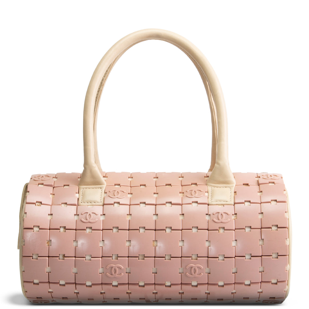 CHANEL Vintage Lucite Resin Tile Bowler Bag - Pink
