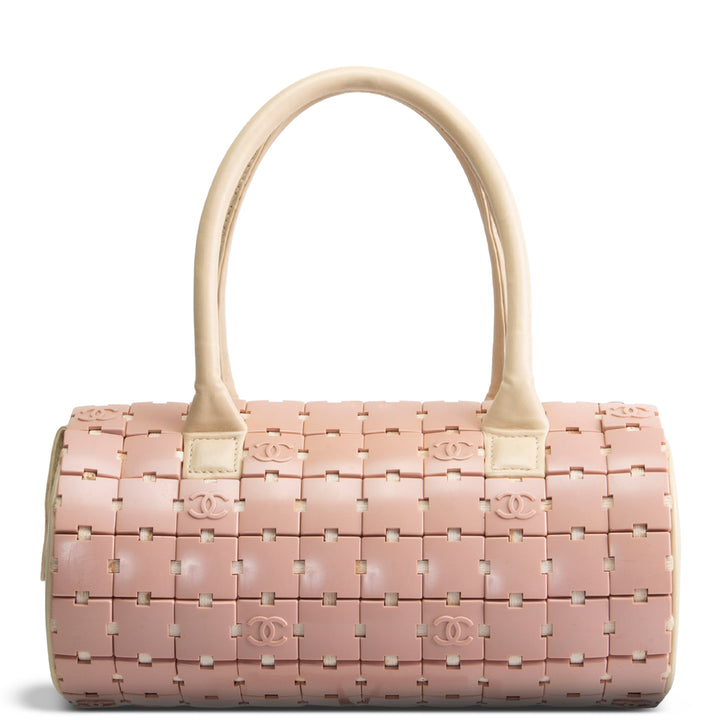 CHANEL Vintage Lucite Resin Tile Bowler Bag - Pink