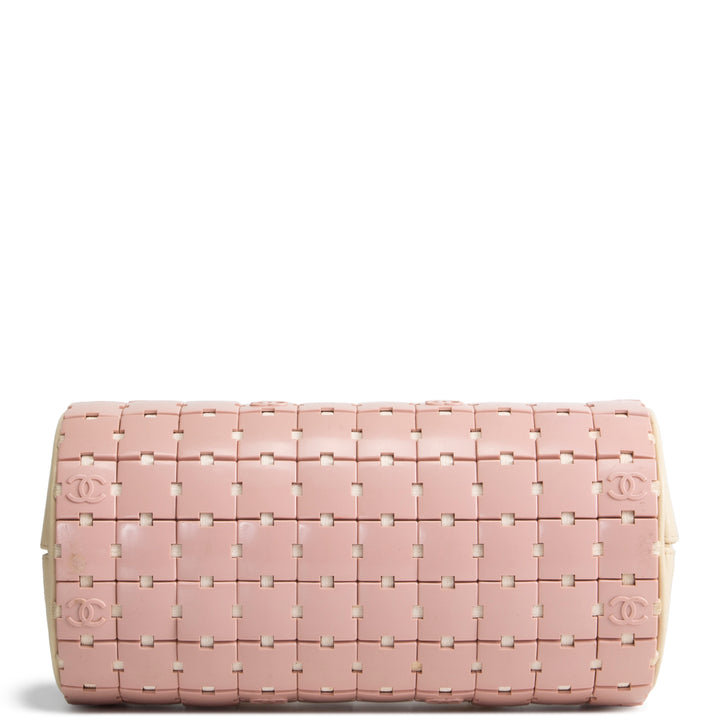 CHANEL Vintage Lucite Resin Tile Bowler Bag - Pink
