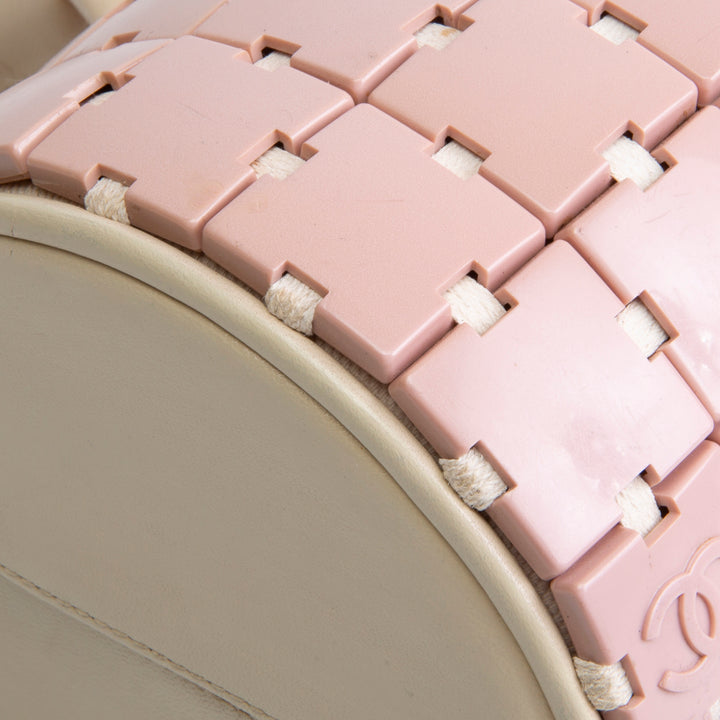 CHANEL Vintage Lucite Resin Tile Bowler Bag - Pink