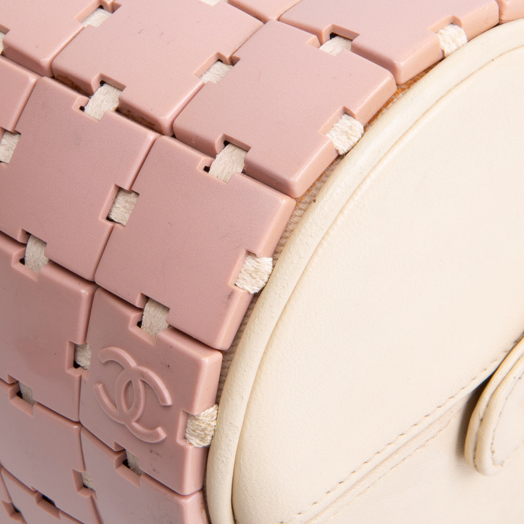 CHANEL Vintage Lucite Resin Tile Bowler Bag - Pink