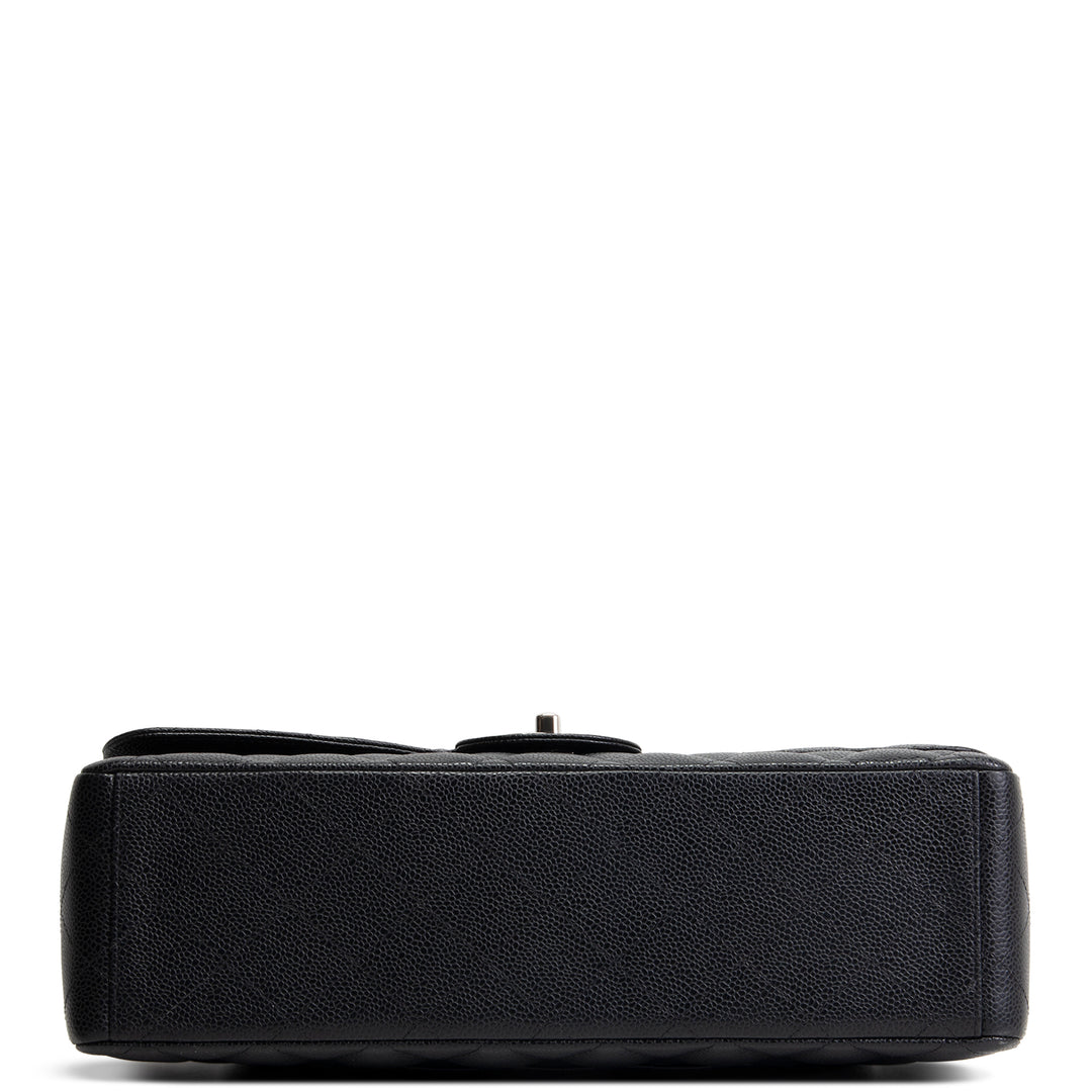 CHANEL Classic Caviar Double Flap Maxi Bag - Black