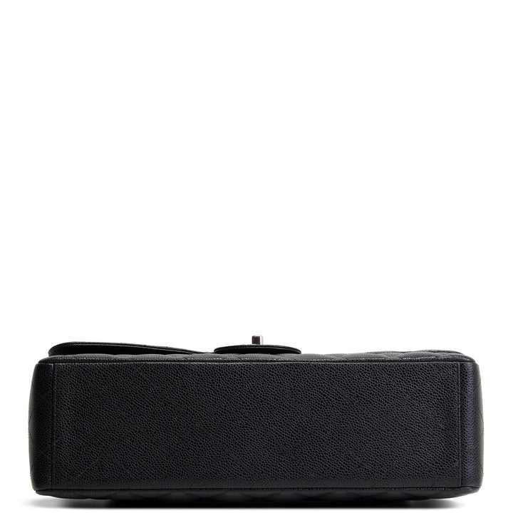 CHANEL Classic Caviar Double Flap Maxi Bag - Black