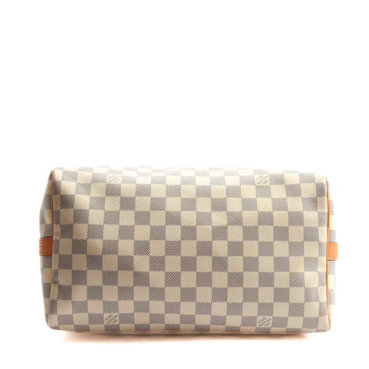 LOUIS VUITTON Damier Azur Braided Speedy Bandouliere 30 Blue