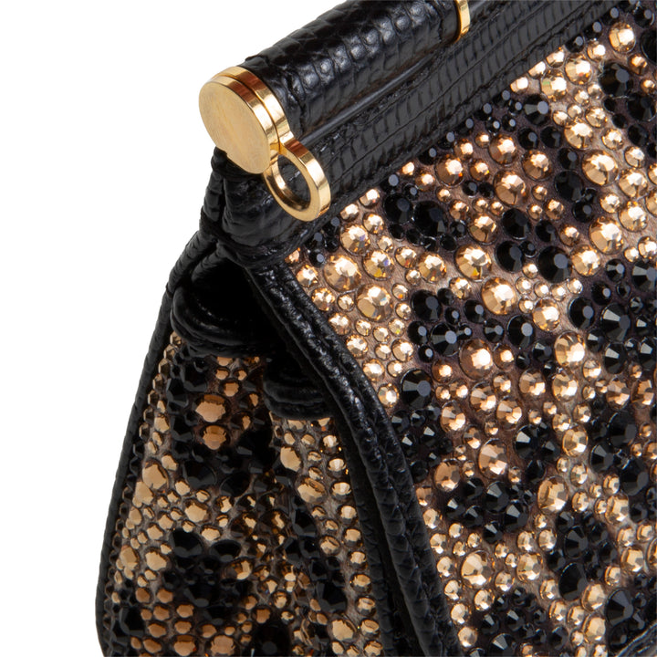 DOLCE & GABBANA Crystal Embellished Leopard Super Mini Miss Sicily - Brown
