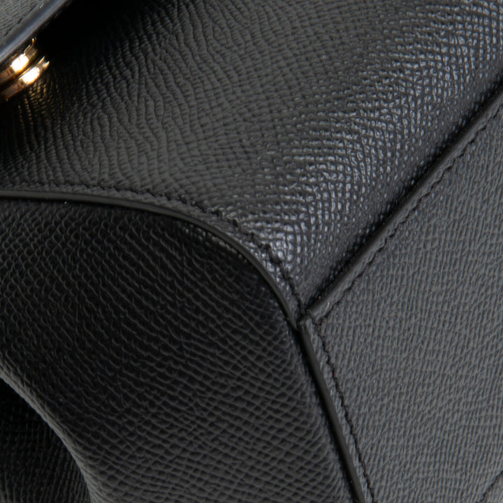 DOLCE & GABBANA Small Leather Sicily w/ Strap - Black