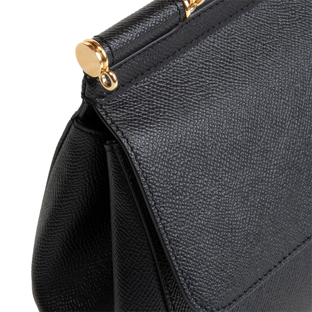 DOLCE & GABBANA Small Leather Sicily w/ Strap - Black