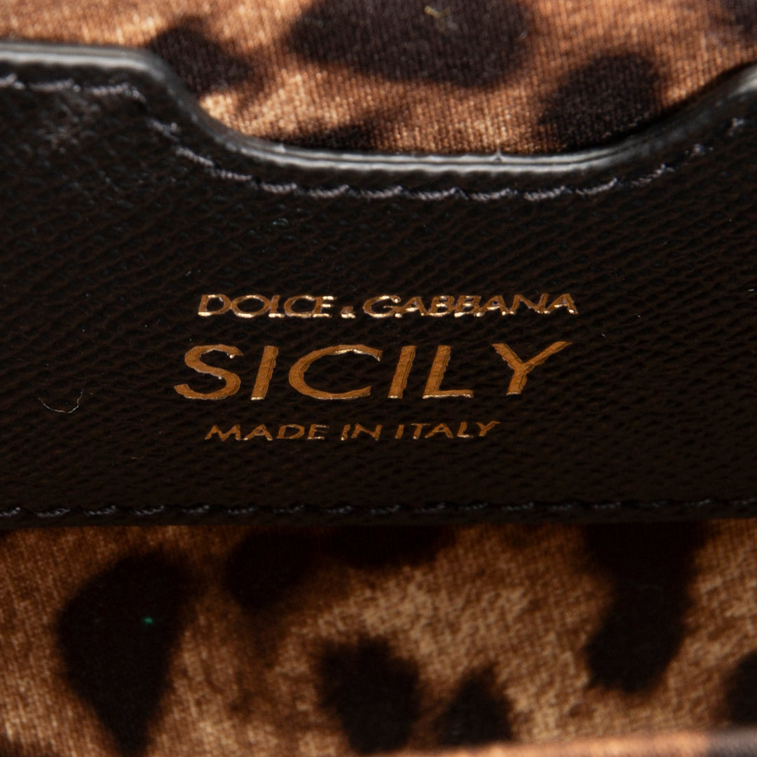 DOLCE & GABBANA Small Leather Sicily w/ Strap - Black