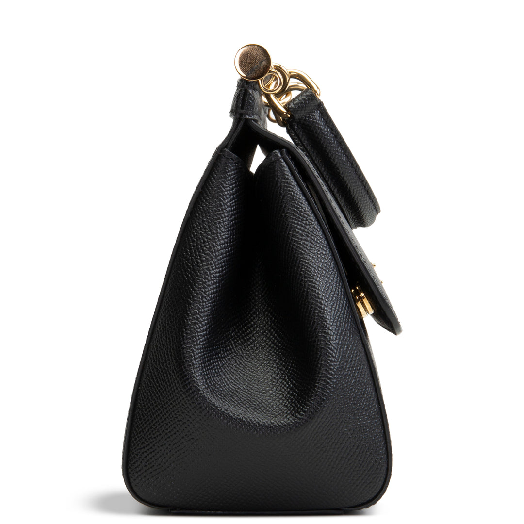 DOLCE & GABBANA Small Leather Sicily w/ Strap - Black