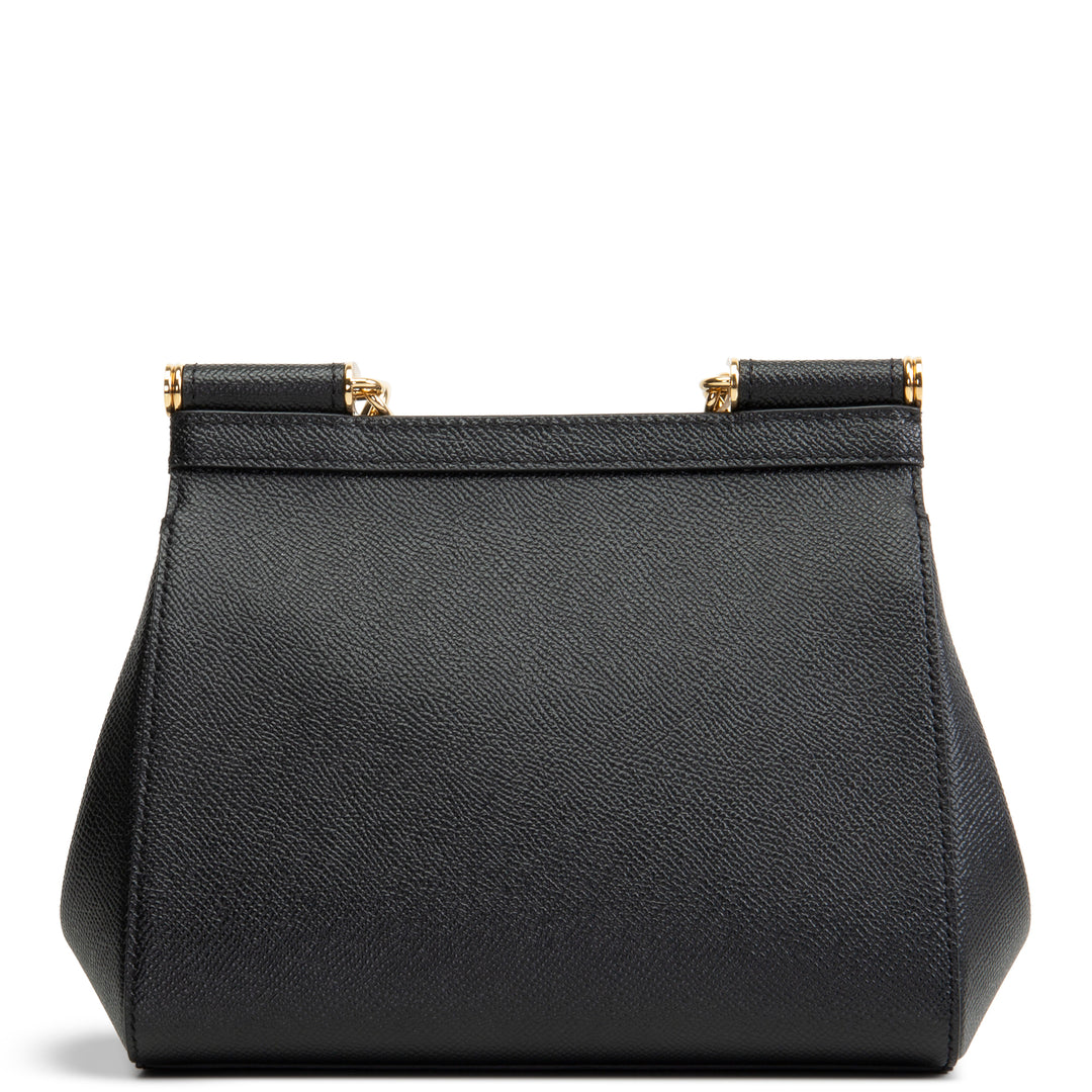 DOLCE & GABBANA Small Leather Sicily w/ Strap - Black