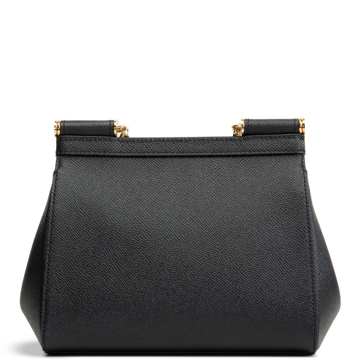 DOLCE & GABBANA Small Leather Sicily w/ Strap - Black
