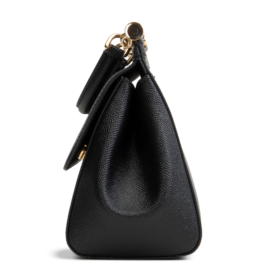 DOLCE & GABBANA Small Leather Sicily w/ Strap - Black