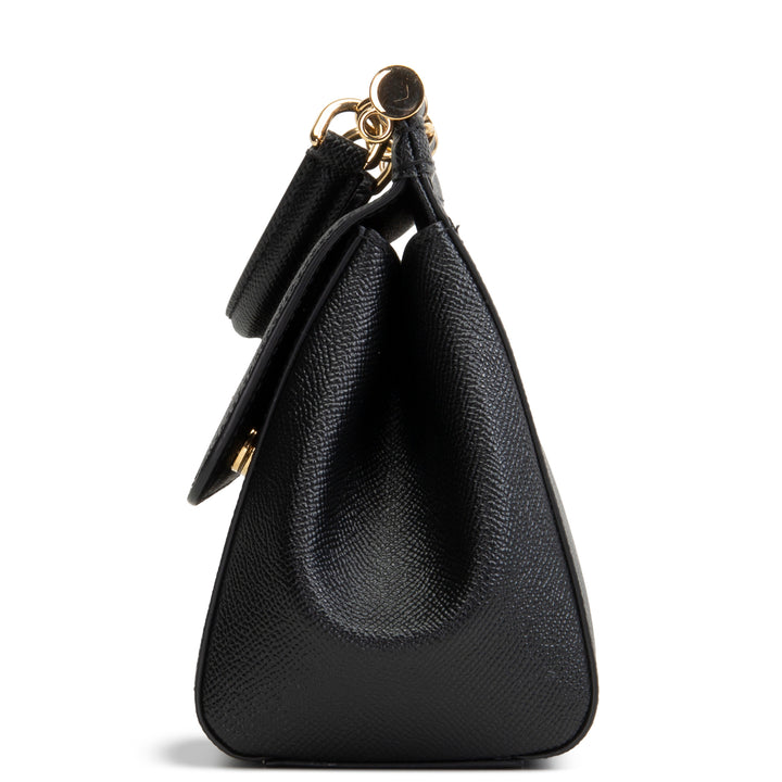 DOLCE & GABBANA Small Leather Sicily w/ Strap - Black