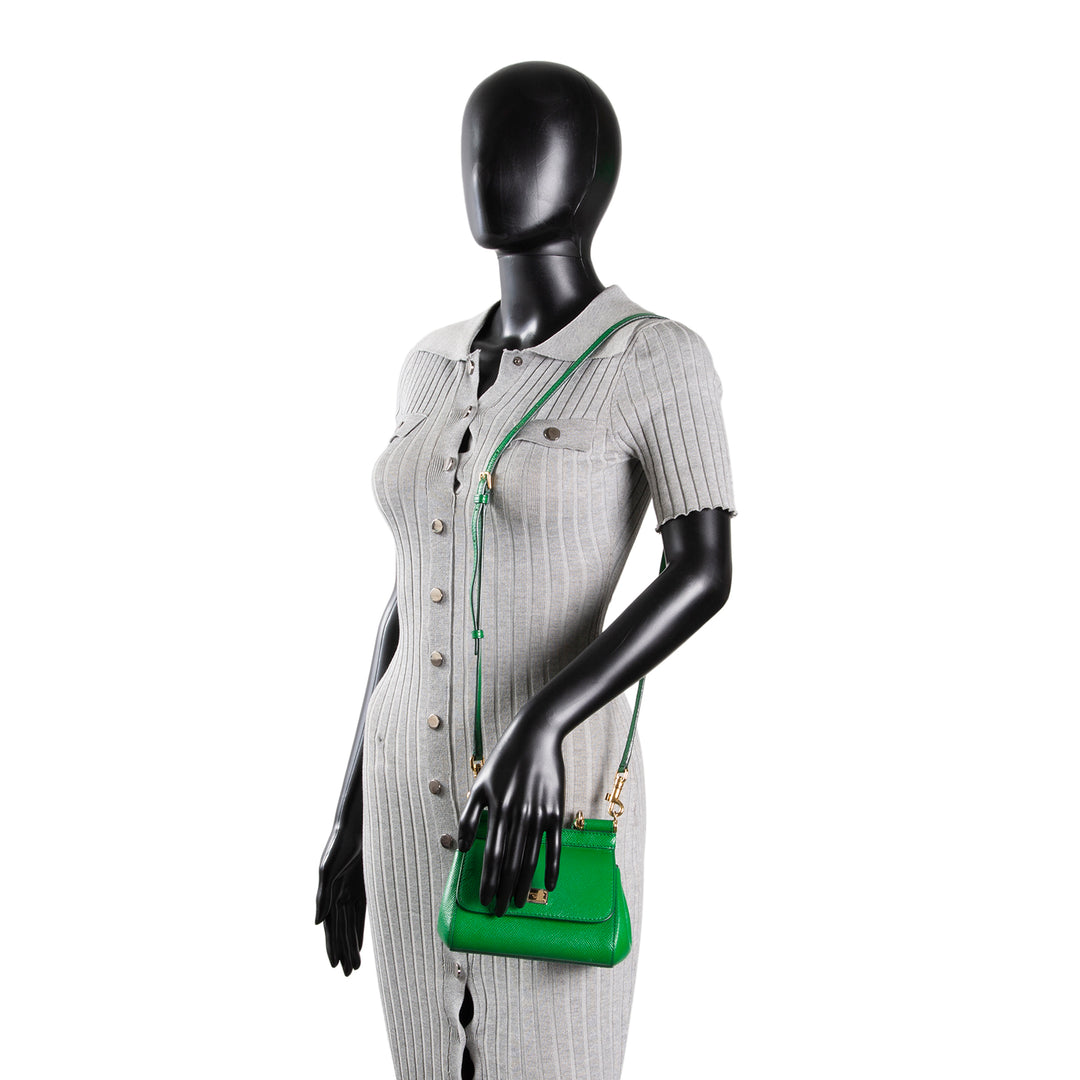 DOLCE & GABBANA Leather Sicily Mini - Green