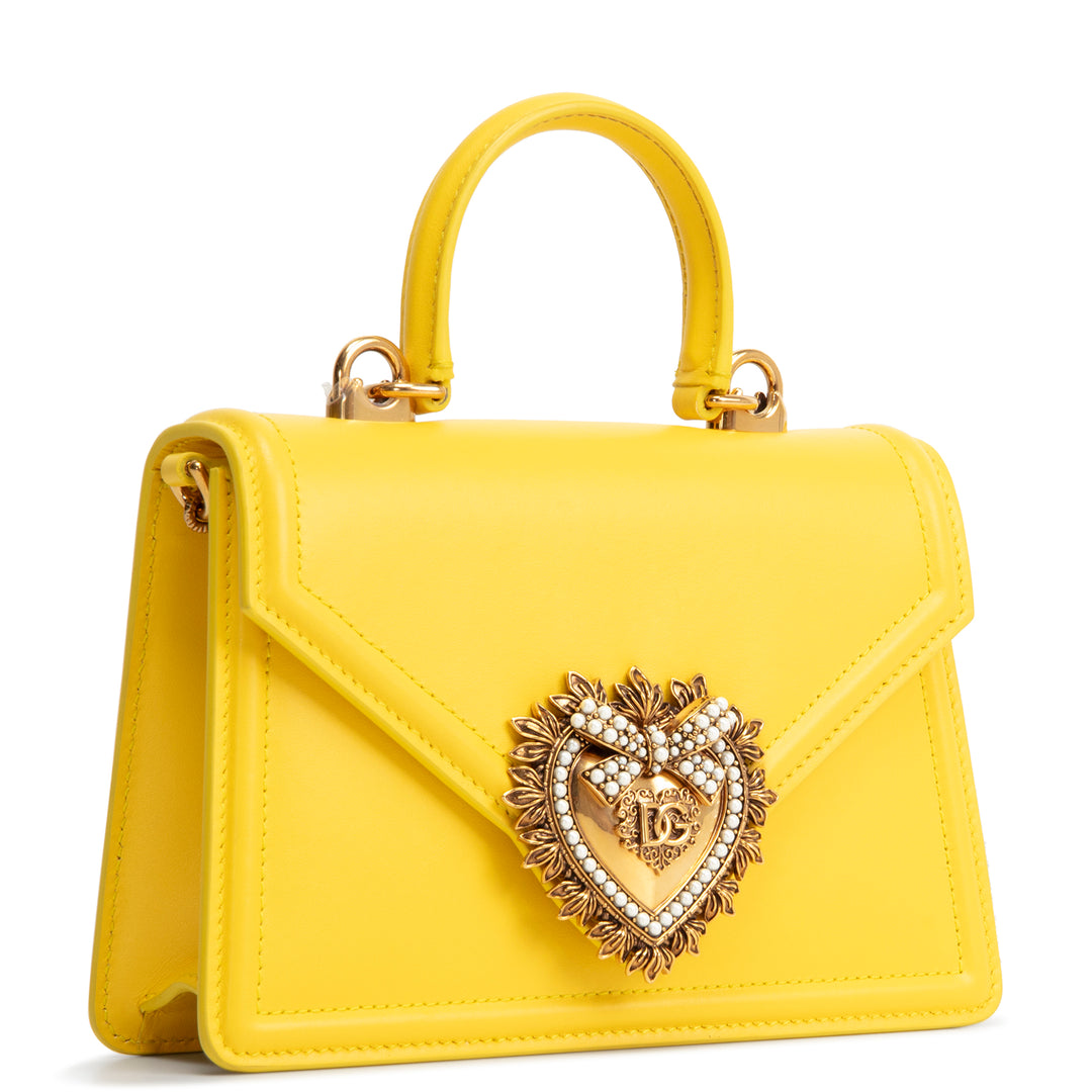DOLCE & GABBANA Sacred Heart Devotion Top Handle Bag - Yellow