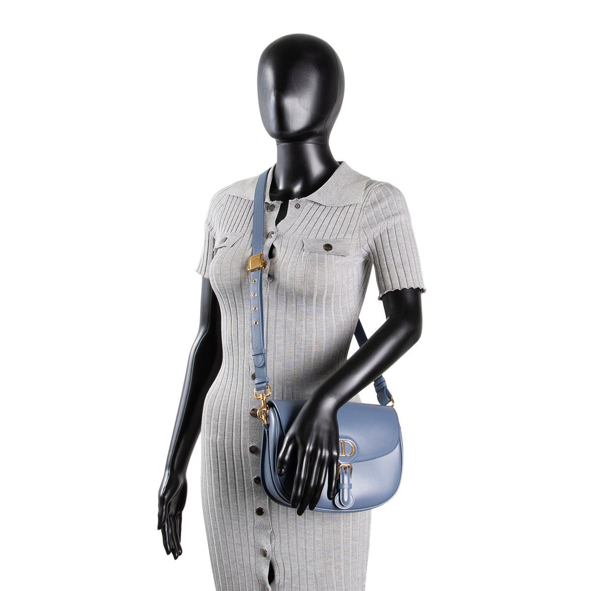 DIOR Bobby Medium Flap Bag - Denim Blue