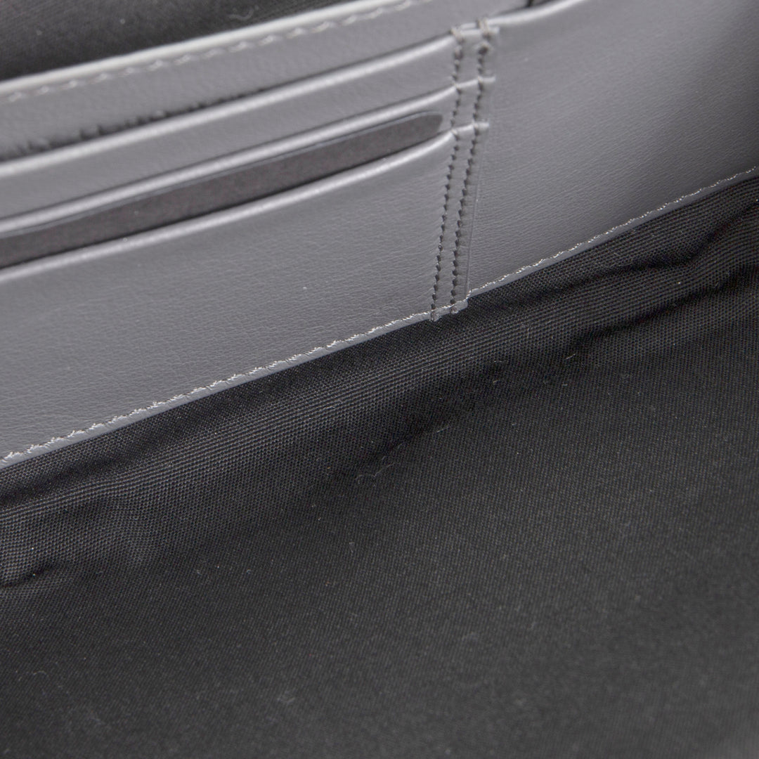 DIOR Oblique Zipped Pouch w/ Strap - Metallic Silver/Grey