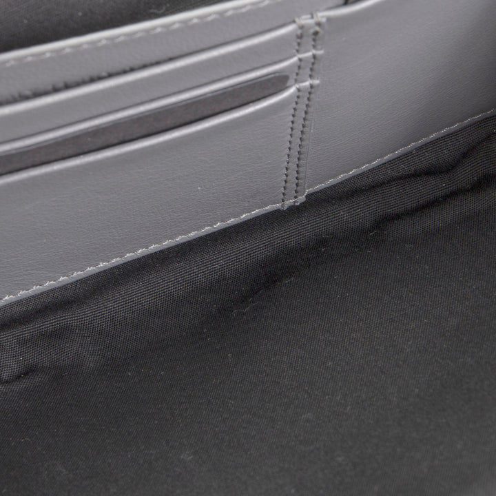 DIOR Oblique Zipped Pouch w/ Strap - Metallic Silver/Grey