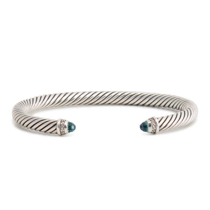 DAVID YURMAN Topaz & Diamond Classic Cable Bracelet