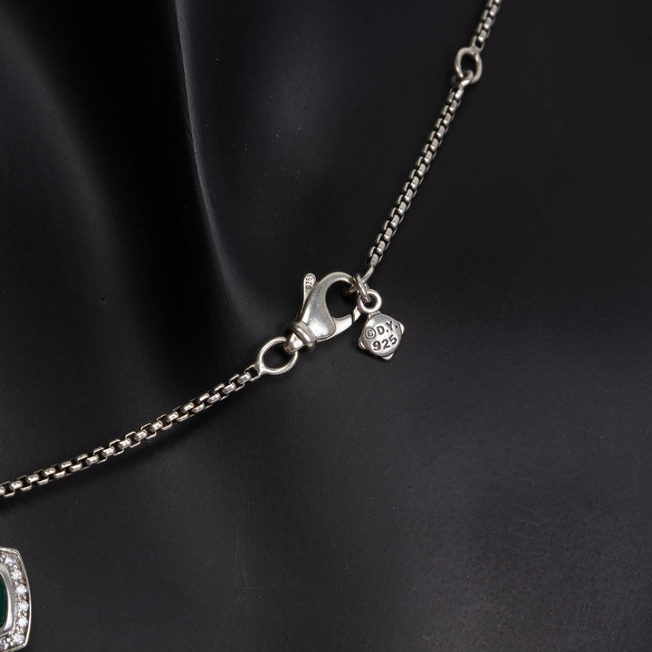 DAVID YURMAN Green Onyx & Diamond Petite Albion Pendant Necklace