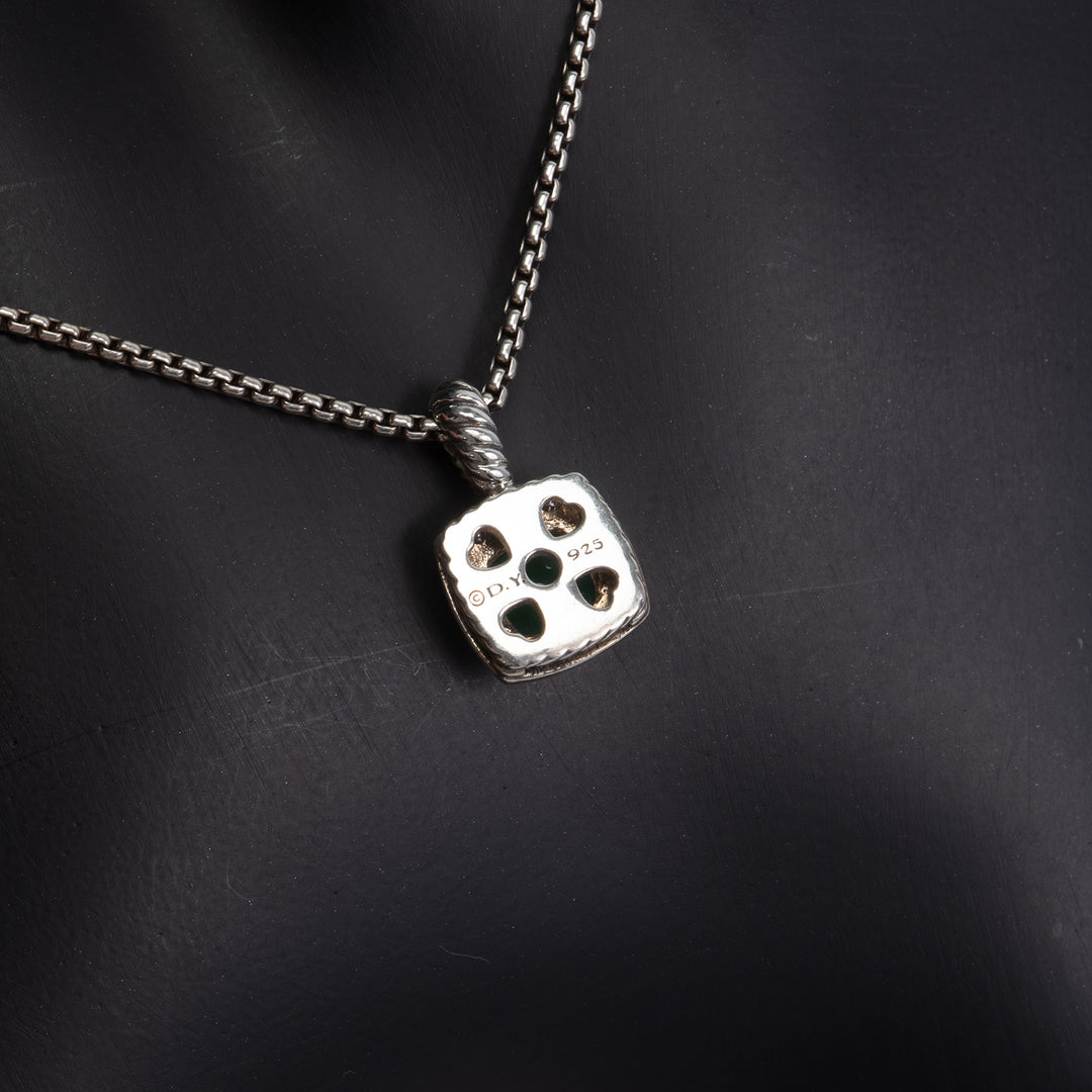 DAVID YURMAN Green Onyx & Diamond Petite Albion Pendant Necklace