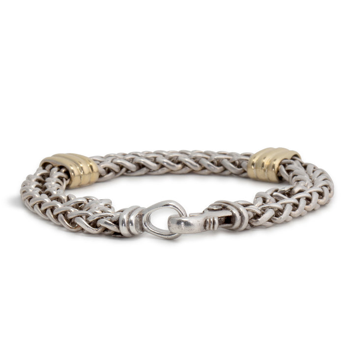 DAVID YURMAN Mens Double Wheat Gold Bar Bracelet