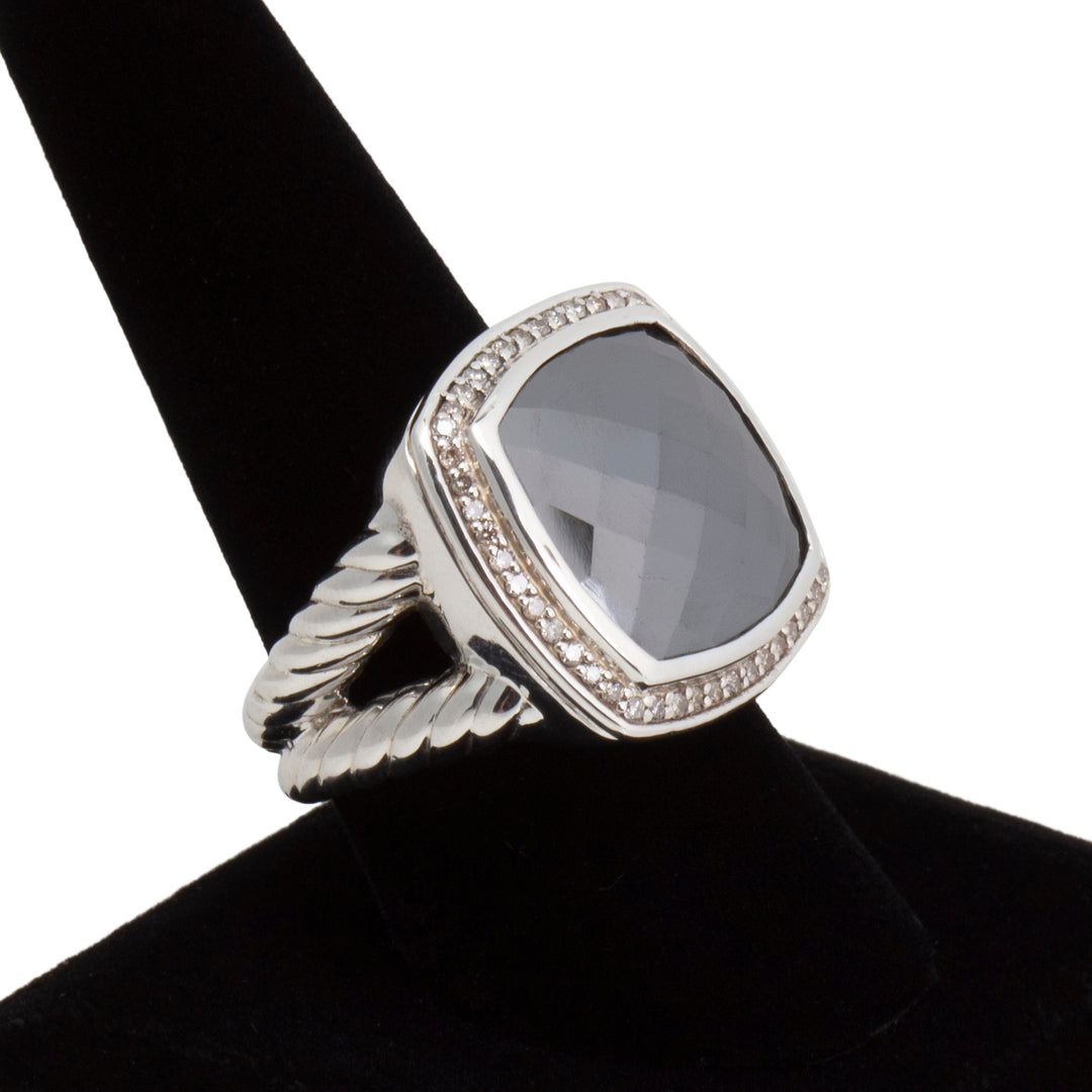DAVID YURMAN Hematite & Diamonds Albion Ring
