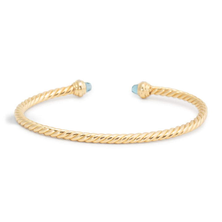 DAVID YURMAN Blue Topaz & Diamond Cable Bracelet - 3mm