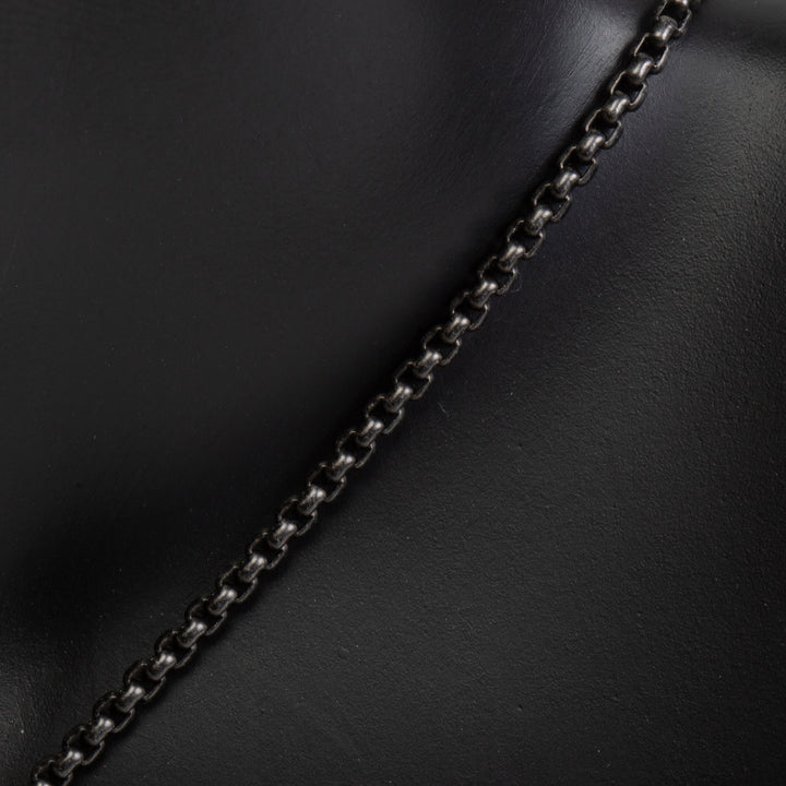DAVID YURMAN Black Diamonds Chevron Tag w/ Stainless Chain