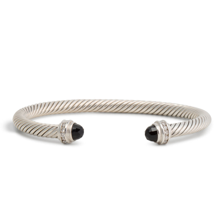 DAVID YURMAN Black Onyx w/ Diamonds Flex Cuff