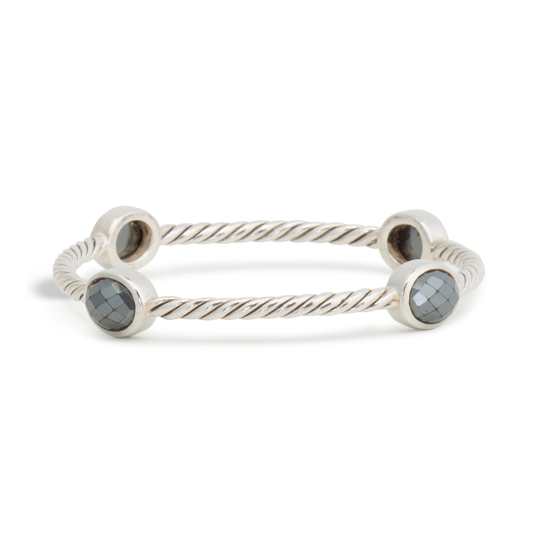 DAVID YURMAN 4 Station Hematite Bangle Bracelet