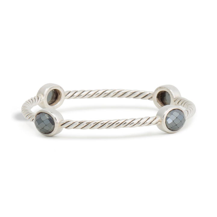 DAVID YURMAN 4 Station Hematite Bangle Bracelet