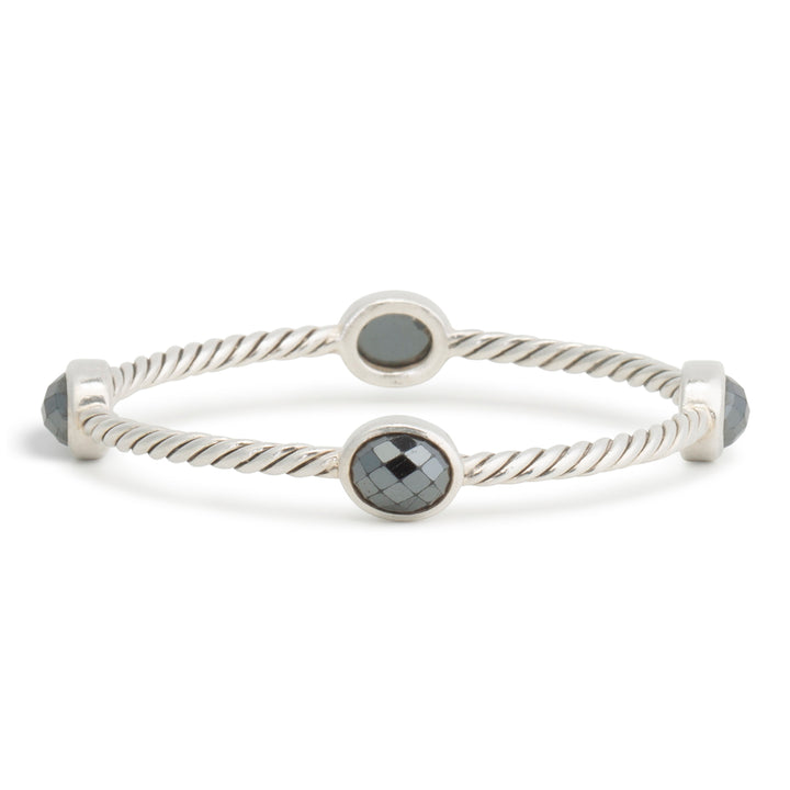 DAVID YURMAN 4 Station Hematite Bangle Bracelet