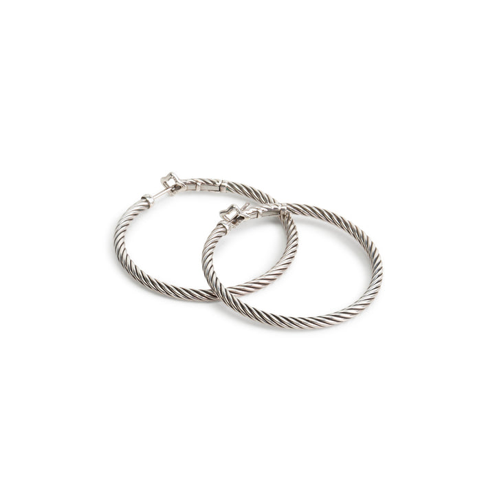 DAVID YURMAN Cable Hoop Earrings w/ French Clip Closure