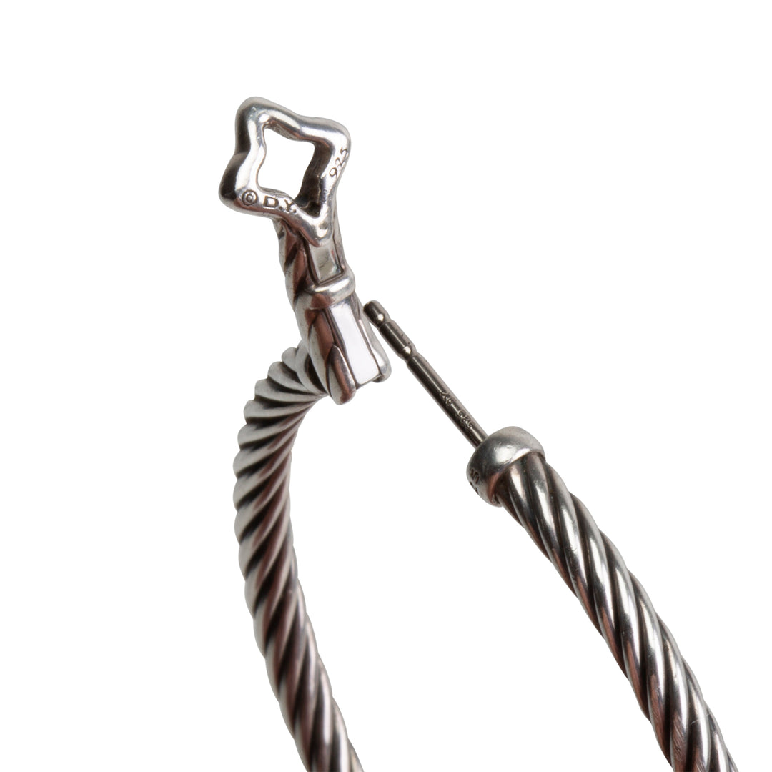 DAVID YURMAN Cable Hoop Earrings w/ French Clip Closure