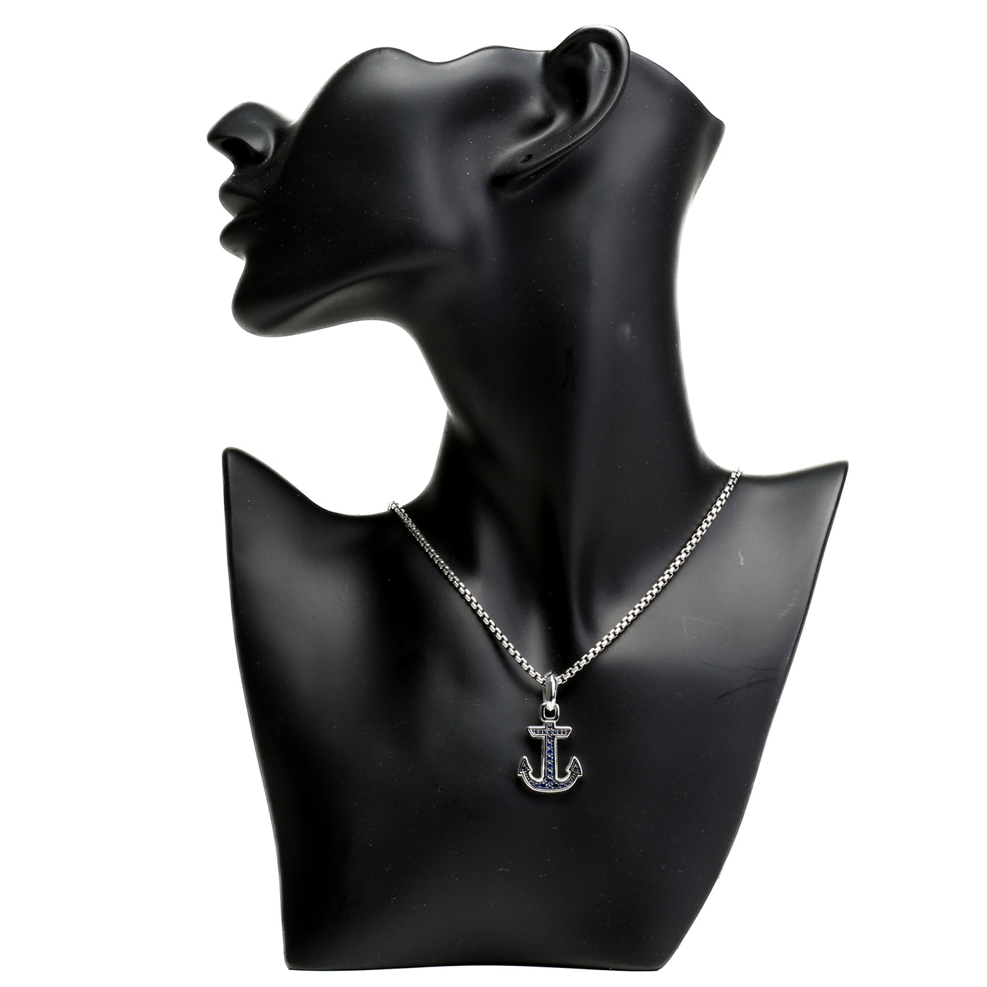 Sapphire Maritime Anchor Amulet Necklace - FINAL SALE