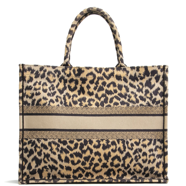 CHRISTIAN DIOR Large Canvas Animal Print Book Tote OUTLET FINAL SALE