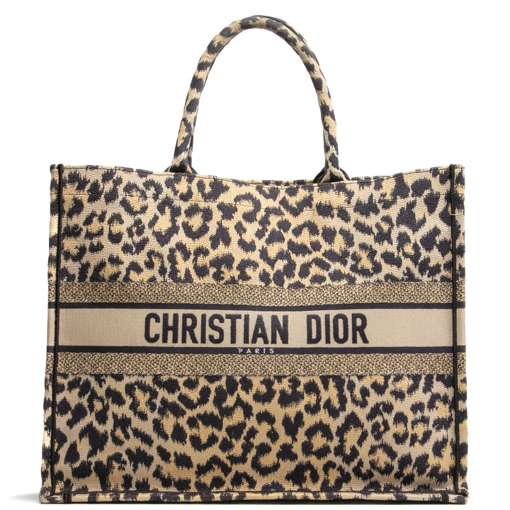 CHRISTIAN DIOR Large Canvas Animal Print Book Tote OUTLET FINAL SALE