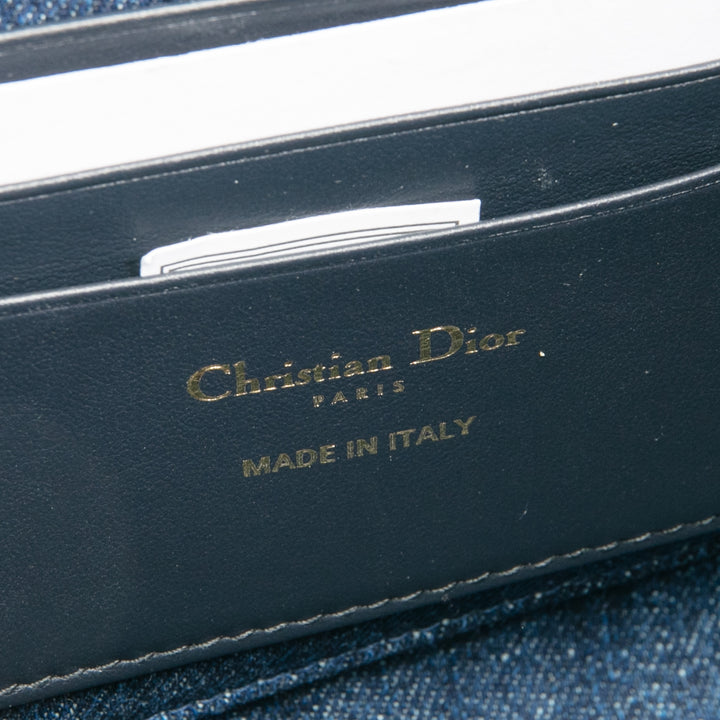 CHRISTIAN DIOR Denim Oblique 30 Montaigne Dea Pouch - Blue