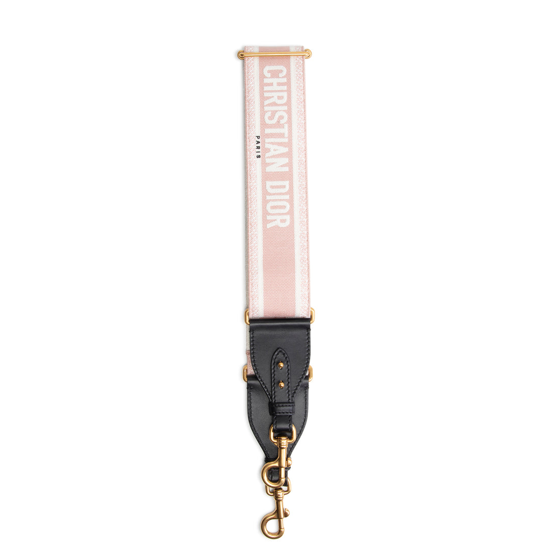 CHRISTIAN DIOR Adjustable Canvas Shoulder Strap - Pink